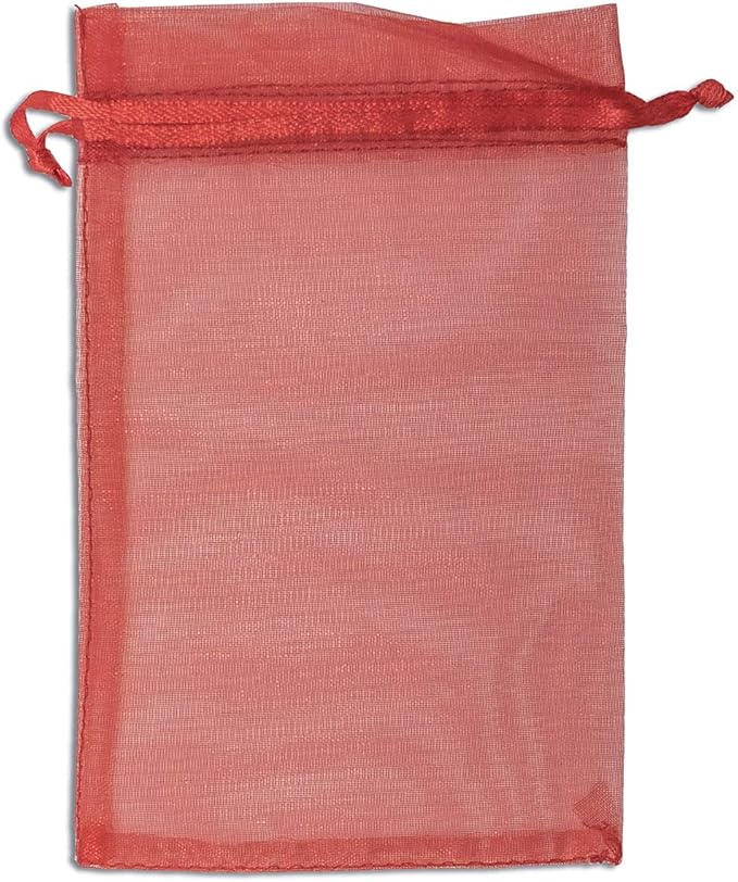 TheDisplayGuys 48-Pack 6x8 Red Sheer Organza Gift Bags - Image 4