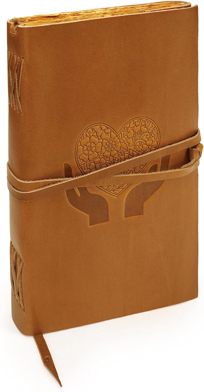 LUXEORIA Heart Journal for Women and Men, Handcrafted Leather Journal for by Luxeoria