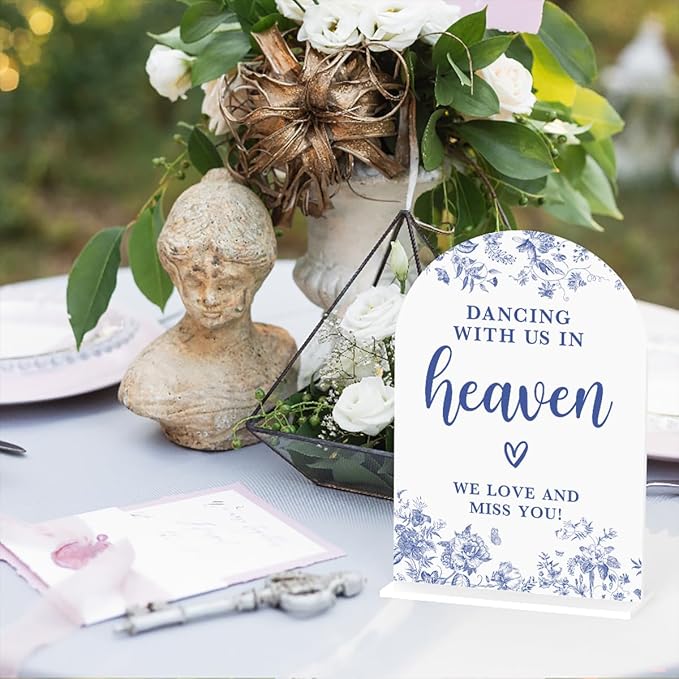 Acrylic Wedding Signs, Dusty Blue Wedding Decor, Modern Calligraphy Arch - Image 3