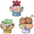 Sungmor Small Succulent Planters Set of 3, Beautiful Hand Crafted Ceramic Plant by Sungmor