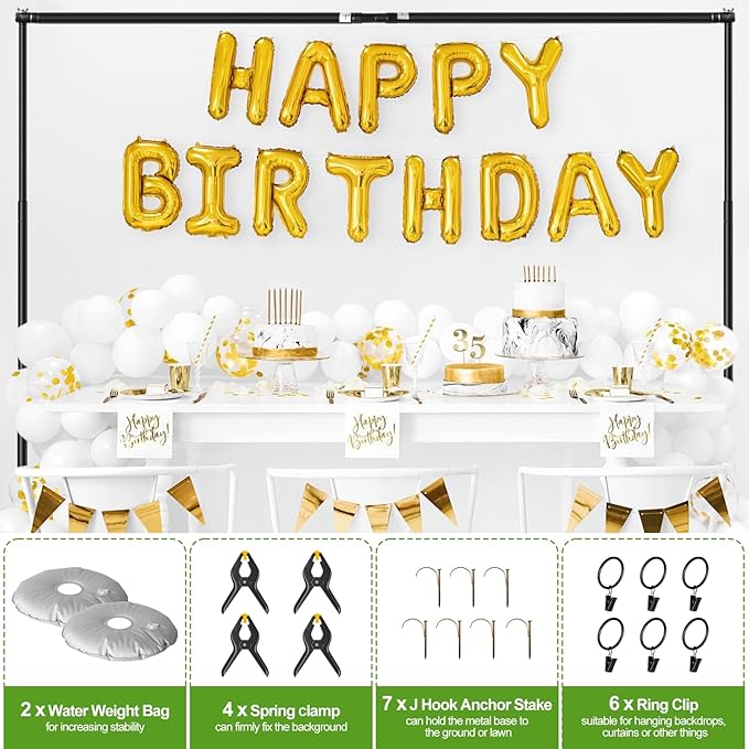 FUDESY Backdrop Stand Heavy Duty, 10x10ft Adjustable Photo Background Pipe and - Image 5