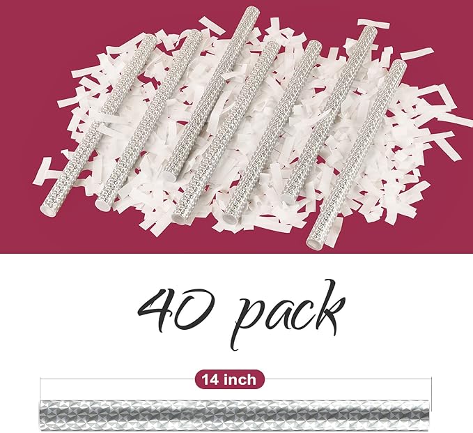 BATTIFE 40Pack White Confetti Wands, 14 Inch Tissue Paper Confetti, Flick - Image 5