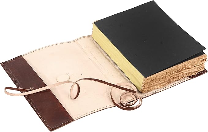 Leather Journal Refillable Lined Deckle Paper Tree of Life Handmade writing - Image 6