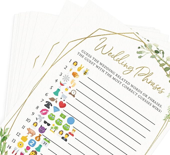 Printed Party Bridal Shower Games – Wedding Phrase Guessing Game, Fun Wedding - Image 5