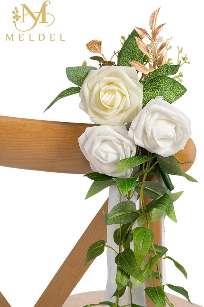 Meldel Wedding Chair Decorations Aisle Floral Set of 10 Artificial Flowers - Image 7