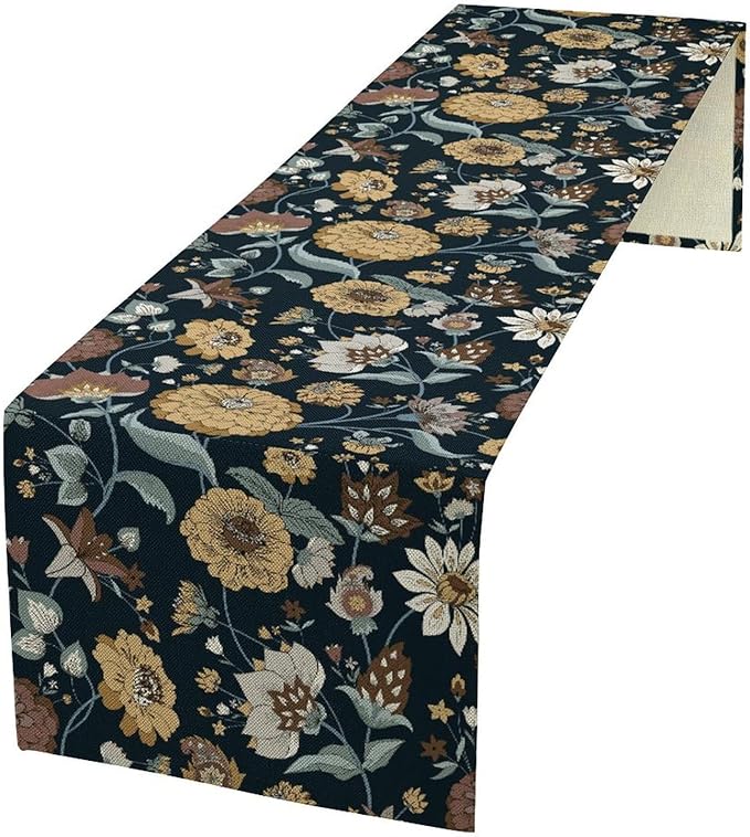 Boho Floral Table Runner Bohemian Floral Vintage Home Kitchen Dining Table by ICMOLYYENLO