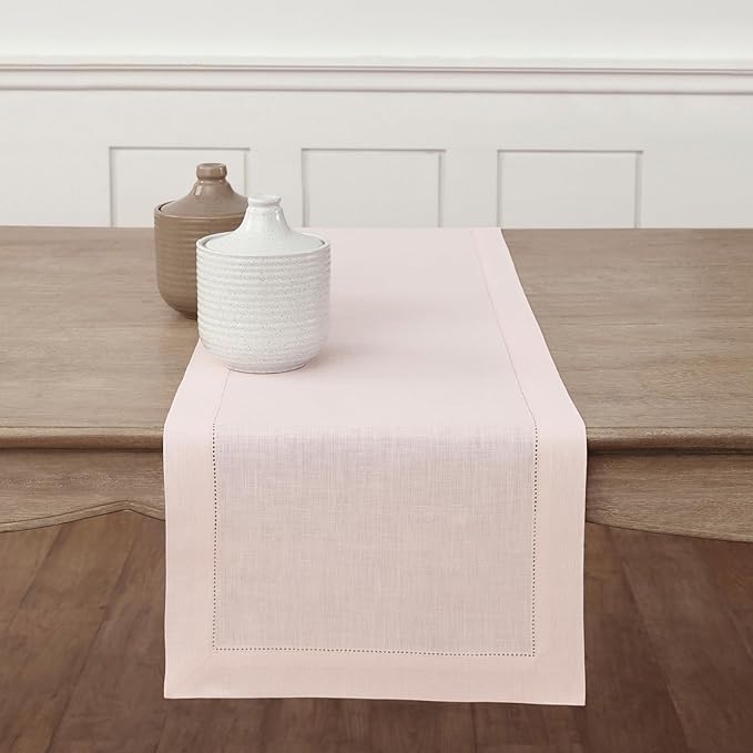 Solino Home Linen Pink Table Runner 144 Inches Long by SolinoHome