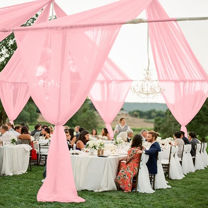 6 Panels Dusty Rose Ceiling Drapes - Image 5