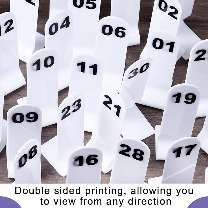 Tuanse 1-30 Table Order Numbers Restaurant Double Sided Acrylic Reception - Image 3