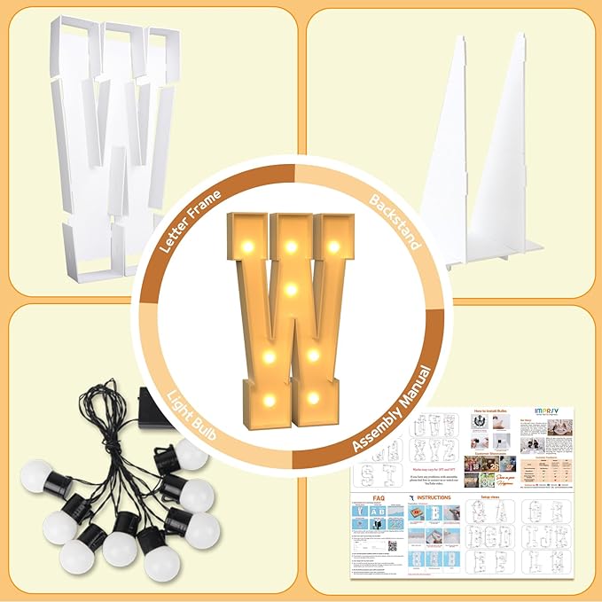 imprsv Marquee Light Up Letters, 3FT Marquee Letters - Image 4