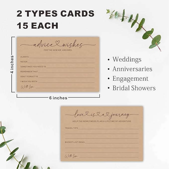 Wedding Advice Cards -Pack Of 30 Wishes - Image 2