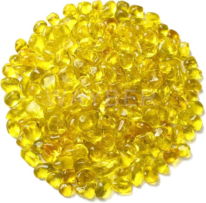 WAYBER Glass Stones, 1Lb/460g Irregular Sea Glass Pebbles Non-Toxic Artificial by WAYBER
