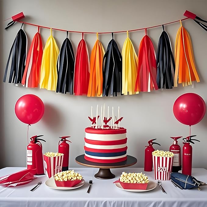 Fire Truck Tissue Tassel Garland - Image 6