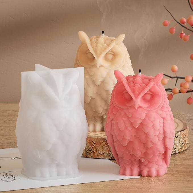 Animal & Owl Resin & Silicone Candle Mold Set by ESEENSSiliconeMolds