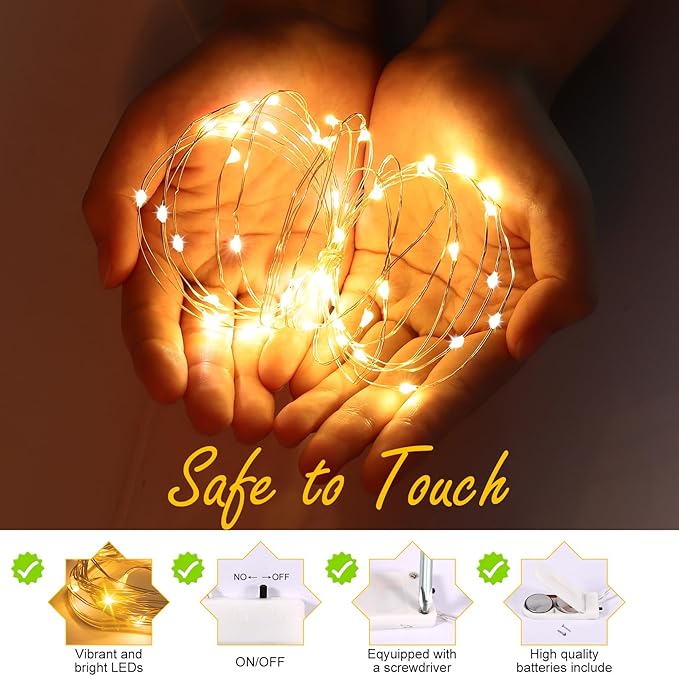 24Pack Fairy Lights, Battery Operated String Light, 6.6FT 20 LED Mason Jar - Image 3