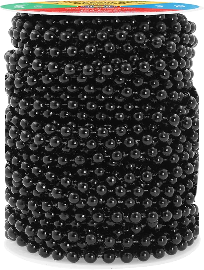 Mandala Crafts 6mm Faux Black Pearl Beads Roll by MandalaCrafts