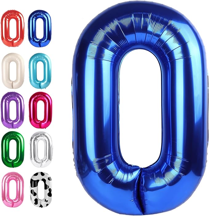 Navy Blue 40 Inch 0 Number Balloons, 0 Decorations by Upgesy