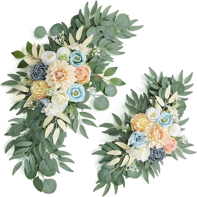 Artificial Blush Pink Wedding Arch Flower Swags Set of 2 by UdoulaFlowersforLife