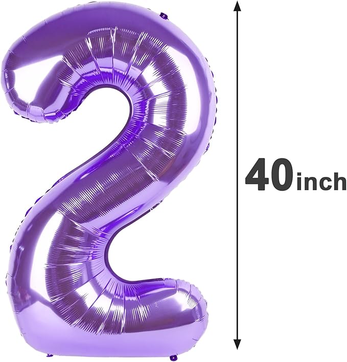 Purple Number 20 Balloon 40 Inch Birthday Decorations, Number 20 Balloon - Image 2