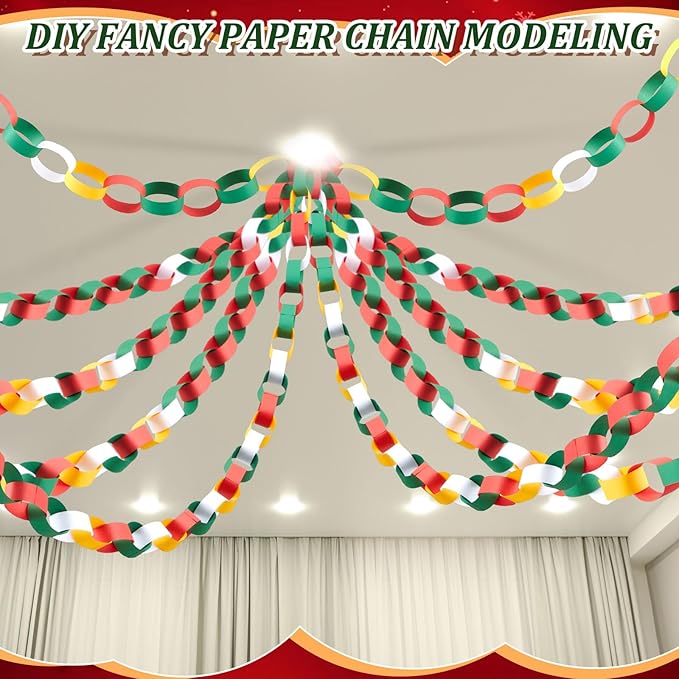 Lincia 600 Sheet Halloween Paper Chain Garland, Construction DIY Crafts Chain - Image 6