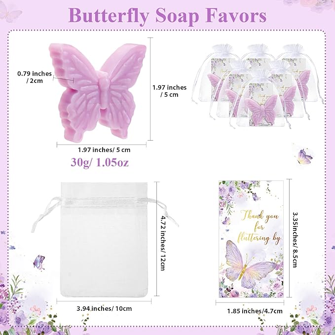 Dunzy 100 Set Butterfly Theme Baby Shower Favors - Image 2