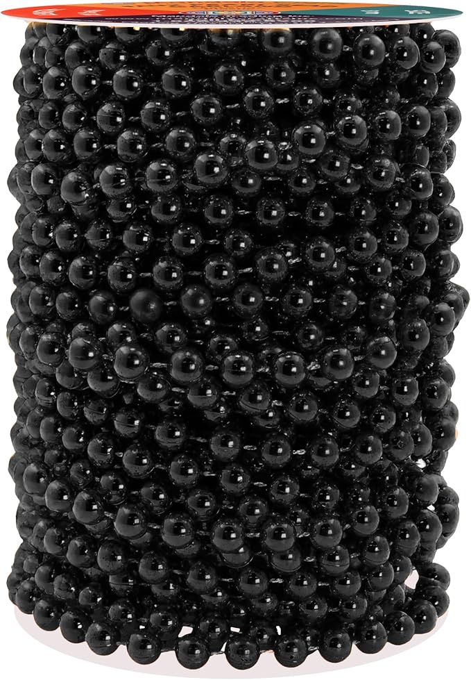 Mandala Crafts 8mm Faux Black Pearl Beads Roll by MandalaCrafts