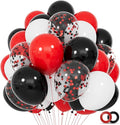 68Pcs Red Black White Latex Balloons 12 Inch by KUULBELA