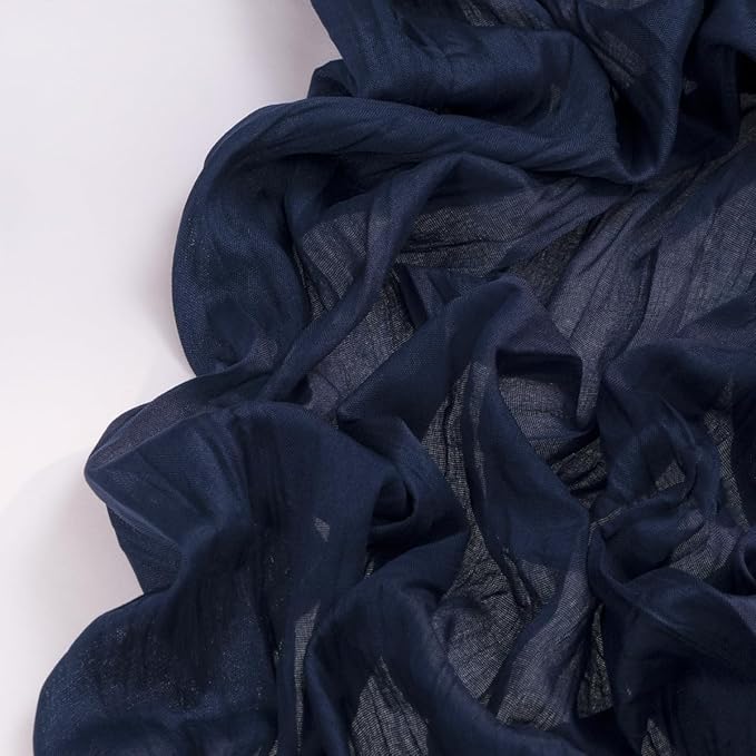 Navy Blue Cheesecloth Table Runner Fall Table Runner Boho Gauze 120 Inches Navy - Image 3