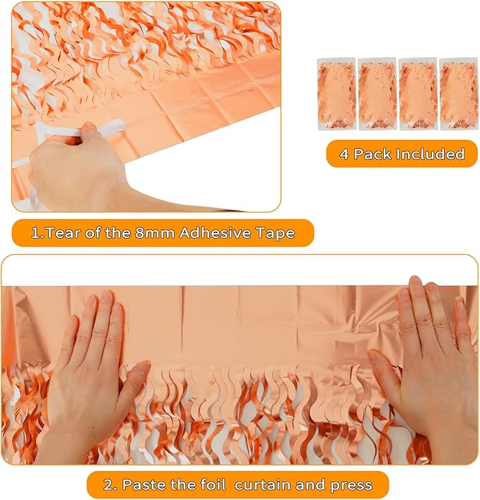 4 Pack Rose Gold Backdrop Birthday Decorations - Image 4
