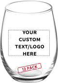 Custom Stemless Wine Glasses by ARC 5.5 oz. Set of 12, Personalized Bulk Pack by DISCOUNTPROMOS
