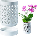 Orchid Pot with Holes & Saucers, Ceramic Pots by Unknown