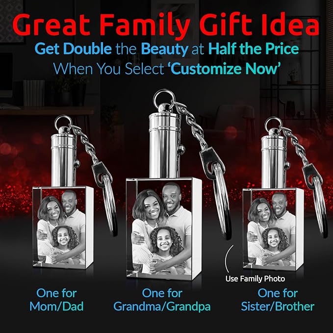 ArtPix 3D Crystal Photo Custom Keychain Picture, Customized Personalized Gift - Image 2
