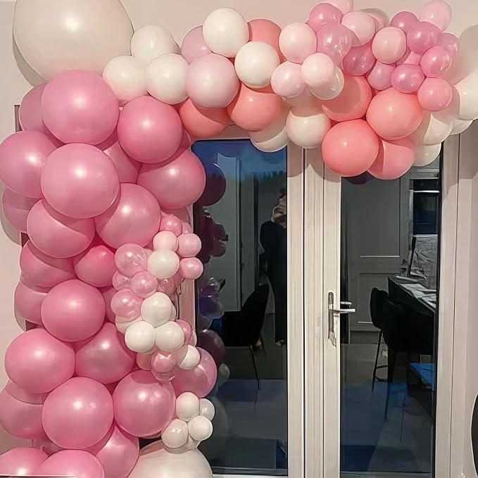 Hot Pink White Balloons - Image 2