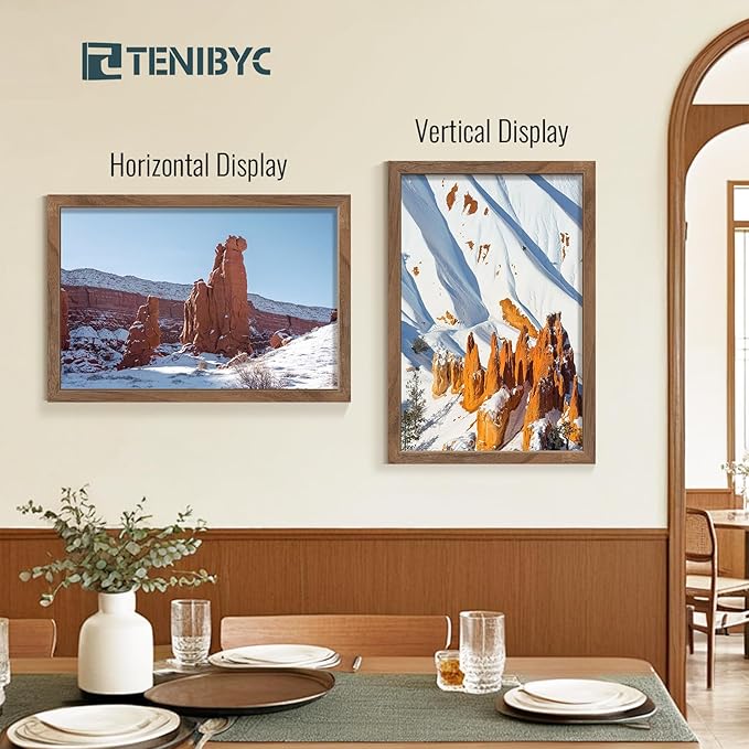 16x24 Frame - 4 Pack, Walnut Brown Wood Grain, Display 16x24 or 24x16 Photos - Image 6
