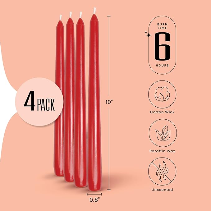 Leor & Lair Red Taper Candles - Image 2