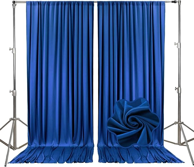 10ft x 10ft Royal Blue Backdrop Curtains by Tisspoms