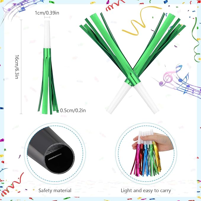 Metallic Fringed Noise Makers, for Noise Makers Party Favors, New Year Party - Image 5