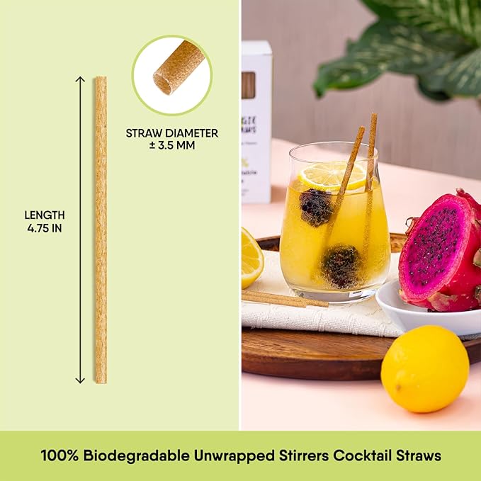 – 450 PCS of 4.75 Inches Unwrapped Biodegradable Drink Stirrers – Made of - Image 2