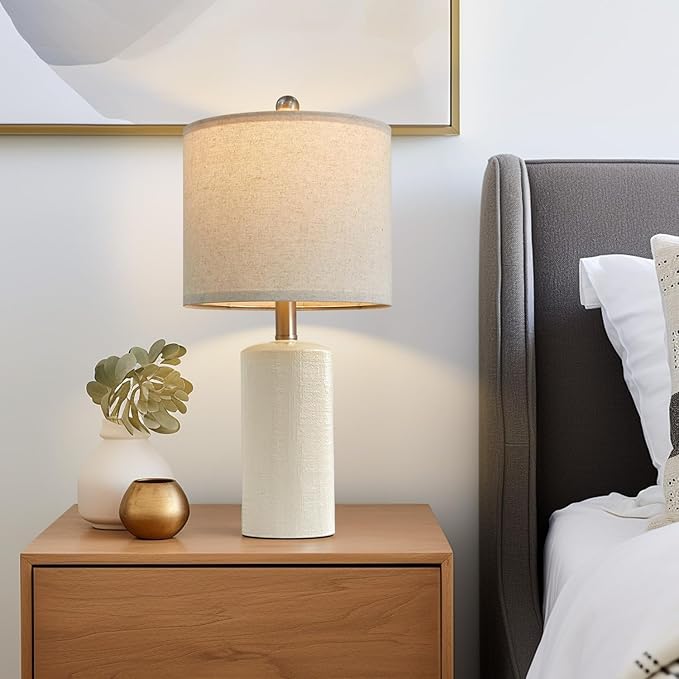 20.25" Small Single Table Lamp for Bedroom Modern Ceramic Nightstand Lamp - Image 5