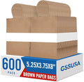 GSSUSA Brown Paper Bags 5.25x3.75x8 600Pcs, Gift Bags by GSSUSA