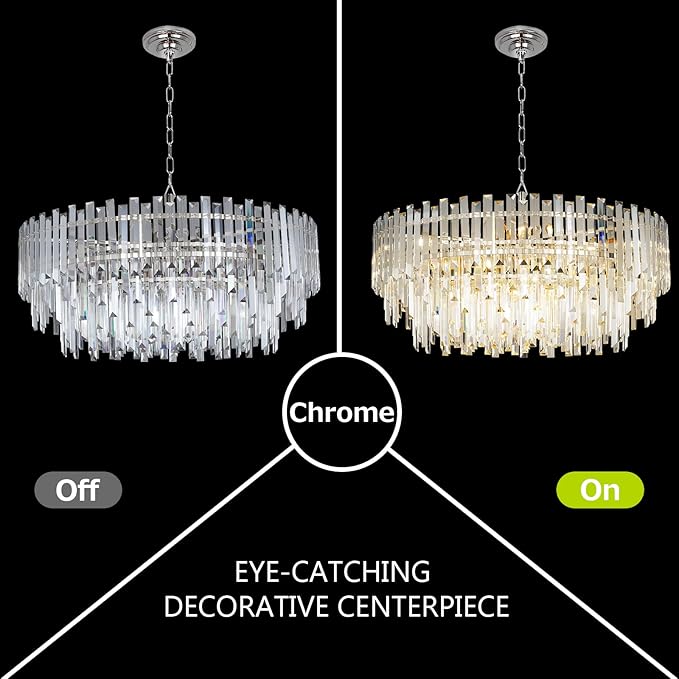 Crystal Chandelier Lighting 31'' - Image 3