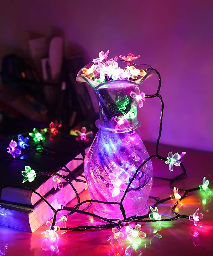 Pastel Flower String Lights Indoor Decorations, 33ft 100 LED USB Plug in - Image 6