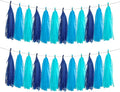 GAKA Navy Blue and Light Blue Tissue Paper Tassel, Paper Tassel Garland Banner by GAKA