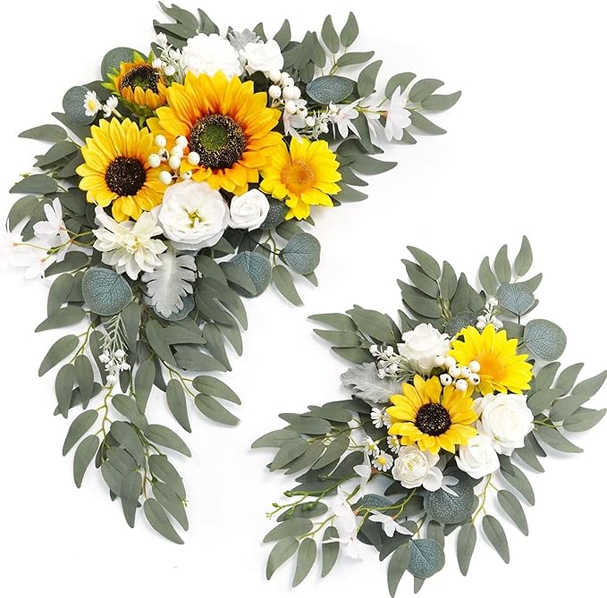 Faux Flower Swag Set of 2 for Wedding Welcome Signs Floral Swag Wedding by Piklado