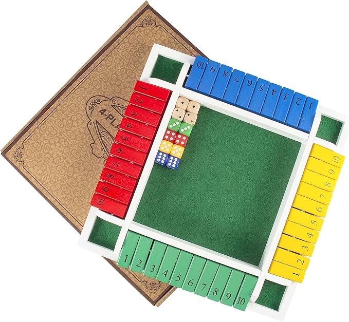 AMEROUS Shut The Box Dice Game-12 inches-Colorful Design-1-4 Players-12 - Image 7