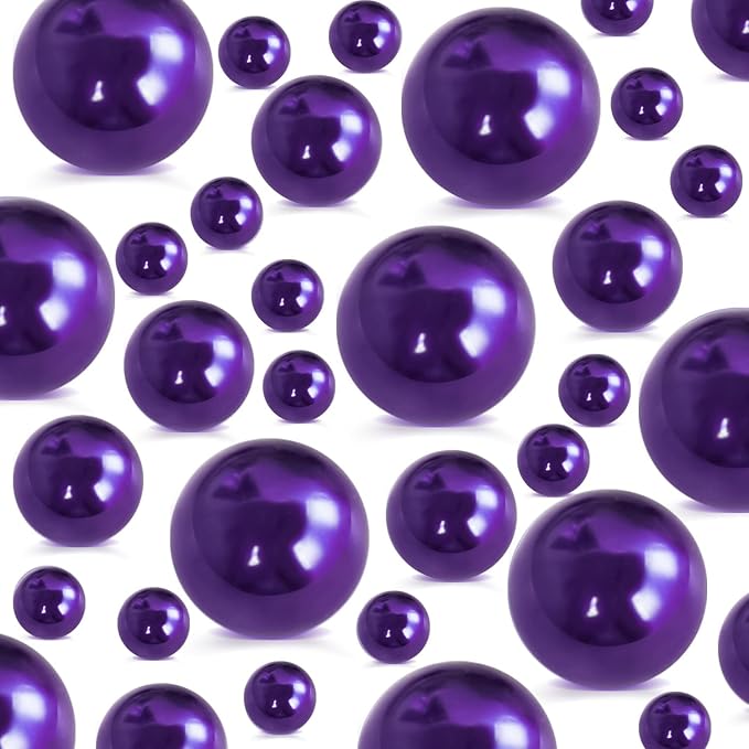 260Pcs Dark Purple Glossy Beads by EGKamhFloatingBeadsPearls