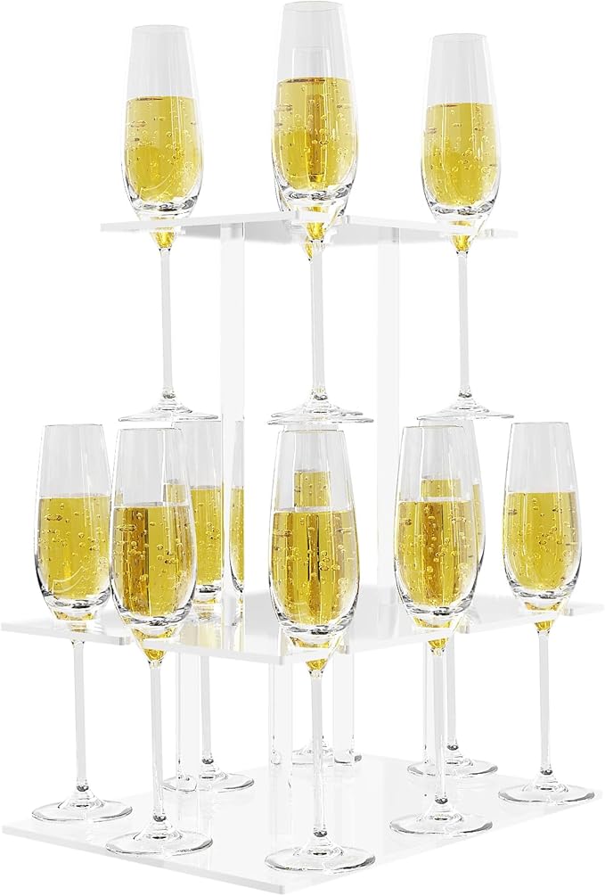 Champagne Tower, Rectangle Acrylic Champagne Display Rack Stand by LaumffonOfficial