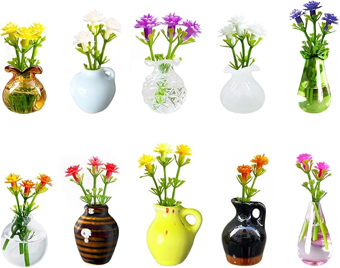 Magnetic Bud Vase Set – Mini Ceramic & Glass Vases by OasisOrigin