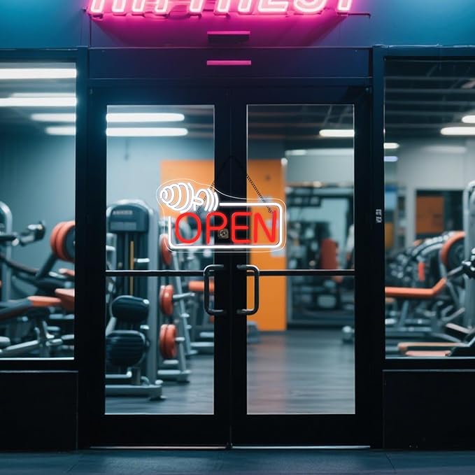 Lucunstar Barbell Open Neon Sign, Dimmable USB Led - Image 4