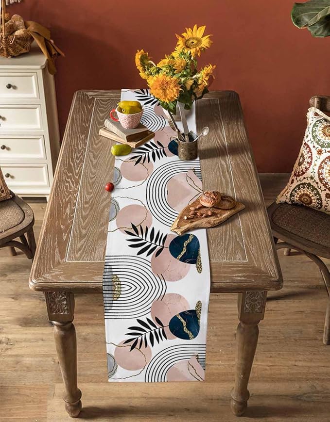 Modern Boho Cotton Linen Table Runner - Image 4